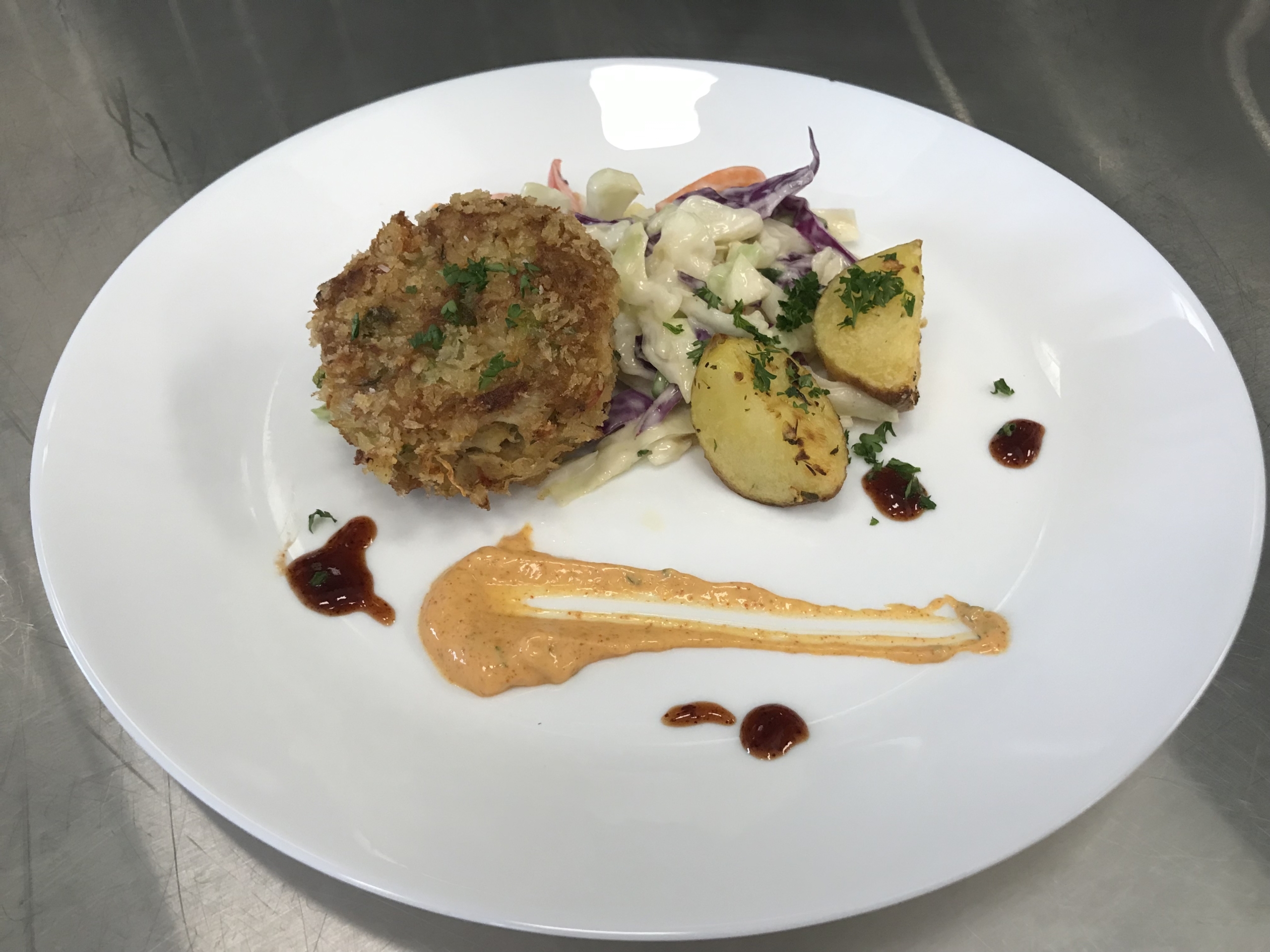 Crab Cakes with Avocado-Wasabi Sauce | Punchfork