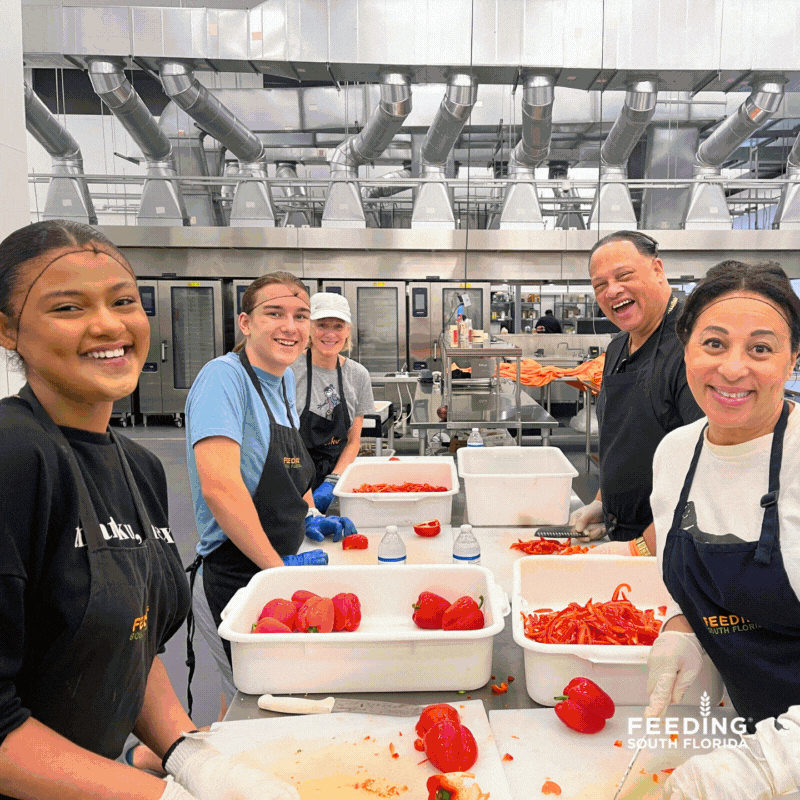 Check out our volunteer familia photo album. Feeding South Florida® celebrates our volunteers during National Volunteer Month. Join us in celebrating our volunteers incredible teamwork and dedication to serving South Florida and helping end hunger.